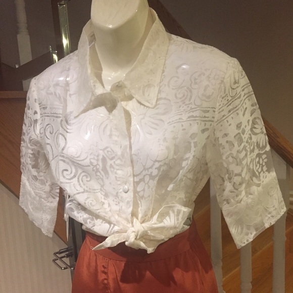 ⭐️⭐️2XHOST PICK⭐️⭐️Blouse collared short sleeve front button down - Picture 2 of 8